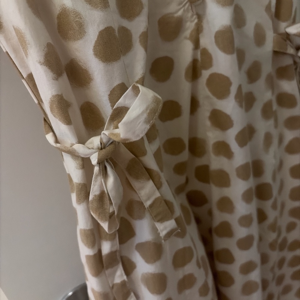 NWT LOFT Cream and Tan Polka Dot Dress size 0 - Picture 2 of 4